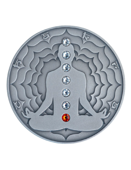 MULADHARA Chakra 2 Oz Silver Coin 2000 Francs Cameroon 2021 - Coins & More - Camerún