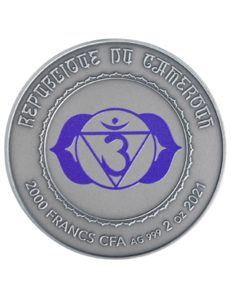 AJNA Chakra 2 Oz Silver Coin 2000 Francs Cameroon 2021 - Coins & More - Wissenschaft und Astronomie