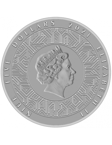 MICROCHIP 50th Anniversary 2 Oz Silver Coin 5$ Niue 2021 - Coins & More - Cienca y Astronomia
