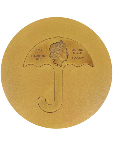 DALGONA HONEYCOMB Umbrella Shaped Squid Game 2 Oz Silver Coin 1$ Niue 2022 - Coins & More - Films et Séries