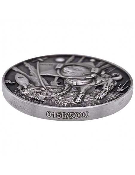 DOGE ON THE MOON 2 Oz Silver Antiqued Coin 10000 Francs Chad 2022 - Coins & More - Videojuegos y Multimedia