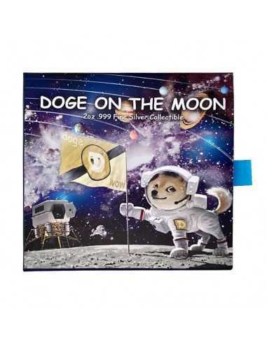 DOGE ON THE MOON 2 Oz Silver Antiqued Coin 10000 Francs Chad 2022 - Coins & More - Videojuegos y Multimedia