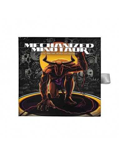 MECHANIZED MINOTAUR 2 Oz Silver Antiqued Coin 10000 Francs Chad 2022 - Coins & More - Mitologia, Leggende e Folclore