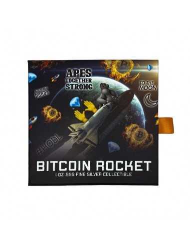 BITCOIN ROCKET SHAPED Silver Antiqued 1 Oz Coin 5000 Francs Chad 2022 - Coins & More - Videojuegos y Multimedia