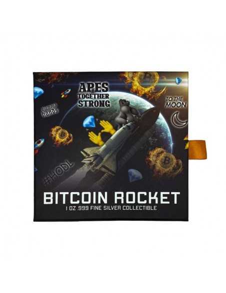 BITCOIN ROCKET SHAPED Silver Antiqued 1 Oz Coin 5000 Francs Chad 2022 - Coins & More - Videojuegos y Multimedia
