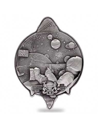 BITCOIN ROCKET SHAPED Silver Antiqued 1 Oz Coin 5000 Francs Chad 2022 - Coins & More - Videojuegos y Multimedia