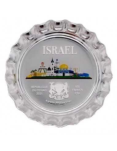 ISRAEL World Landmarks Bottle Cap Silver Proof Coin 500 Francs Chad 2021 - Coins & More - Chad