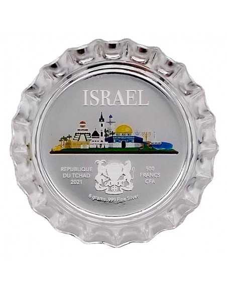ISRAEL World Landmarks Bottle Cap Silver Proof Coin 500 Francs Chad 2021 - Coins & More - Chad