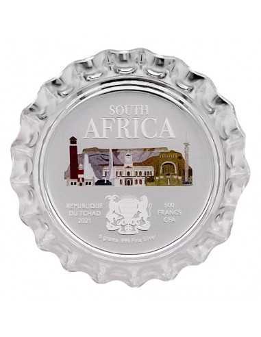 SOUTH AFRICA World Landmarks Bottle Cap Silver Proof Coin 500 Francs Chad 2021 - Coins & More - Chad