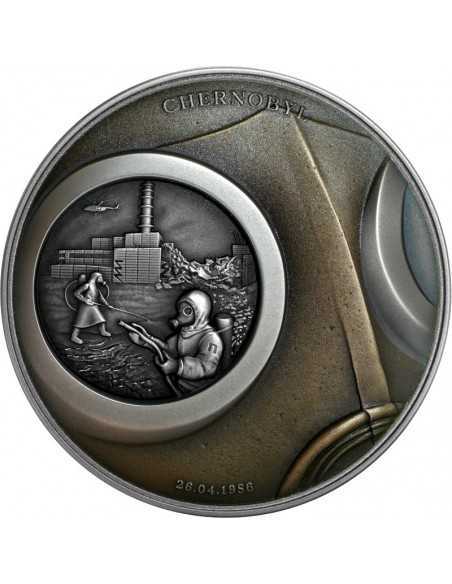 CHERNOBYL Human Tragedies 2 Oz Silver Coin 5$ Niue 2021