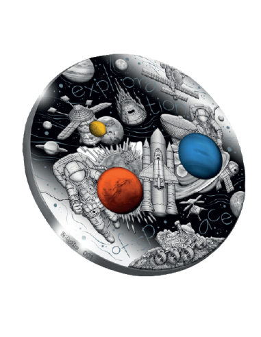 EXPLORATION OF SPACE De Doodle 3 Oz Silver Coin 3000 Francs Cameroon 2022 - Coins & More - Camerun