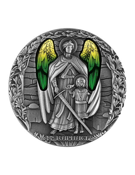 ARCHANGEL RAPHAEL 2 Oz Silver Coin 2000 Francs Cameroon 2022 - Coins & More - Mitologia, Leggende e Folclore