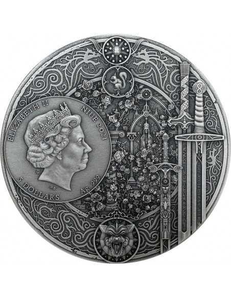 BLOOD OF ELVES The Witcher 2 Oz Silber Münze 5$ Niue 2021
