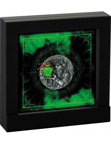 THE ALCHEMIST 2 Oz Silver Fluorescent 3D Coin 5$ Niue 2022 - Coins & More - Science and Astronomy