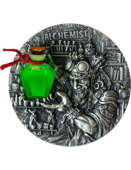 THE ALCHEMIST 2 Oz Silver Fluorescent 3D Coin 5$ Niue 2022 - Coins & More - Science and Astronomy