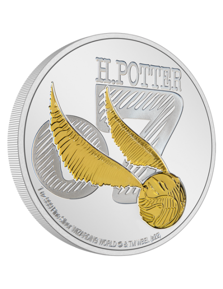 THE GOLDEN SNITCH Harry Potter 1 Oz Silver Proof Coin 2$ Niue 2022 - Coins & More - Films et Séries