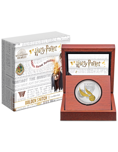 THE GOLDEN SNITCH Harry Potter 1 Oz Silver Proof Coin 2$ Niue 2022 - Coins & More - Films et Séries