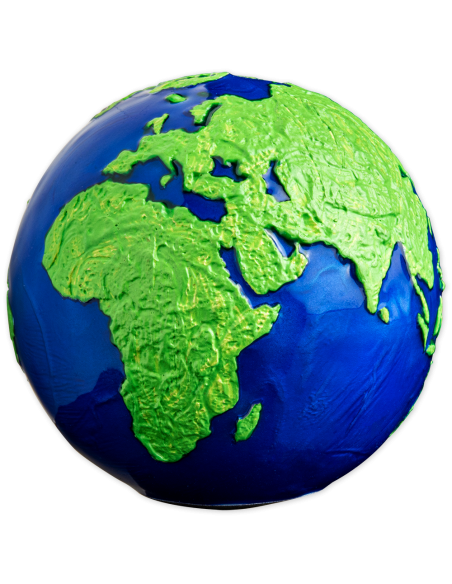 BLUE MARBLE Green Planet Earth Spherical 3 Oz Silver Coin 5$ Barbados 2022 - Coins & More - Barbade