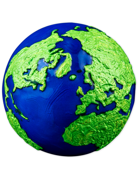 BLUE MARBLE Green Planet Earth Spherical 3 Oz Silver Coin 5$ Barbados 2022 - Coins & More - Barbade