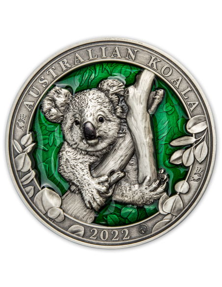 AUSTRALIAN KOALA Colours of Wildlife 3 Oz Silver Coin 5$ Barbados 2022 - Coins & More - Barbados