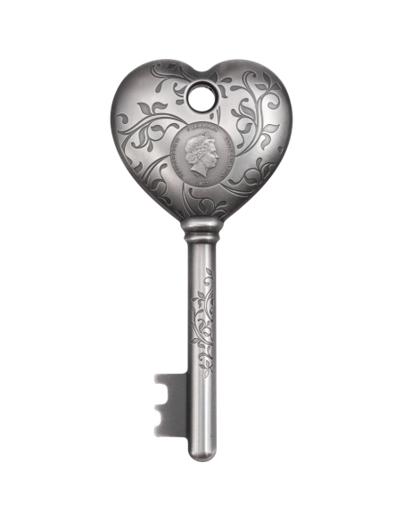 KEY TO MY HEART 1 Oz Silver Coin 5$ Cook Islands 2022
