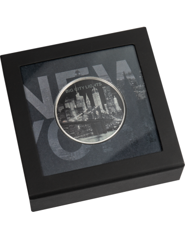 NEW YORK Big City Lights 1 Oz Silver Coin 5$ Cook Islands 2022 - Coins & More - Art and Architecture