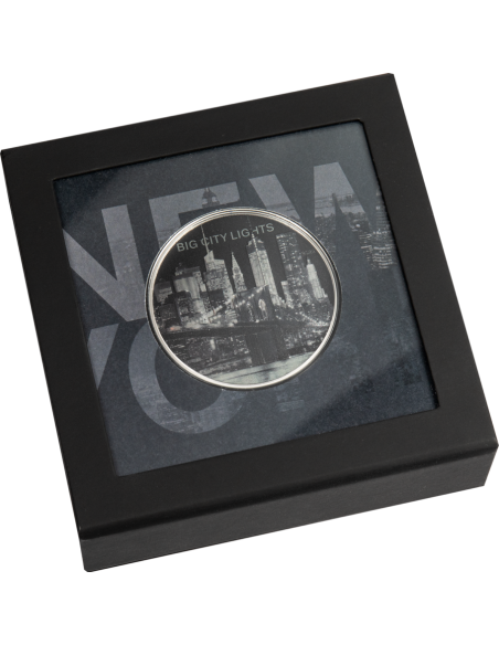 NEW YORK Big City Lights 1 Oz Silver Coin 5$ Cook Islands 2022 - Coins & More - Art and Architecture
