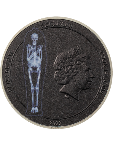 MUMMY X Ray 1 Oz Silver Coin 5$ Cook Islands 2022