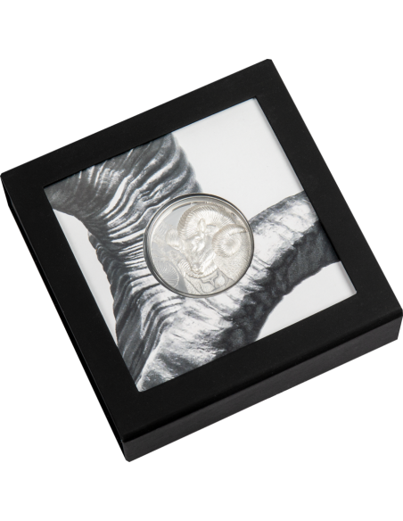 MAGNIFICENT ARGALI Wild Mongolia Ram 1 Oz Silver Coin 500 Togrog Mongolia 2022 - Coins & More - Mongolia
