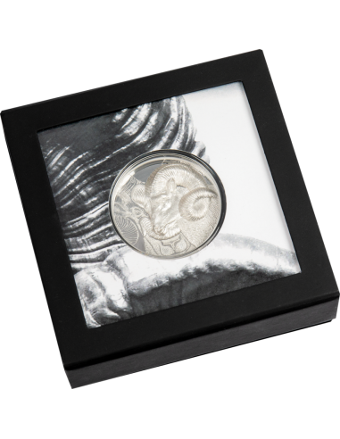 MAGNIFICENT ARGALI Wild Mongolia Ram 3 Oz Silver Coin 2000 Togrog Mongolia 2022 - Coins & More - Mongolia