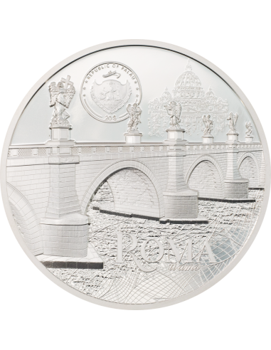 ROMA Tiffany Art Metropolis Rome 3 Oz Silver Coin 20$ Palau 2022 - Coins & More - Palau