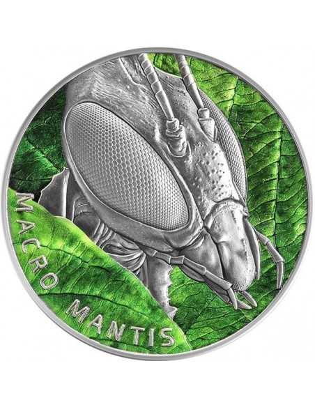 MACRO MANTIS Insects 2 Oz Silver Coin 5$ Niue 2022 - Coins & More - Natur und Tiere