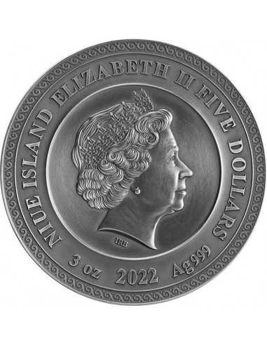 HELIOS Divine Faces Of The Sun 3 Oz Silver Coin 5$ Niue 2022 - Coins & More - Niue