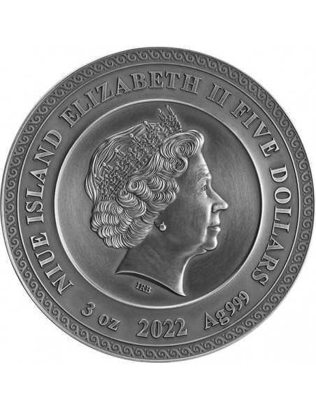 HELIOS Divine Faces Of The Sun 3 Oz Silver Coin 5$ Niue 2022 - Coins & More - Niue