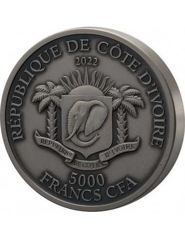 KING COBRA Big Five Asia 5 Oz Silver Coin 5000 Francs Ivory Coast 2022 - Coins & More - Costa d'Avorio