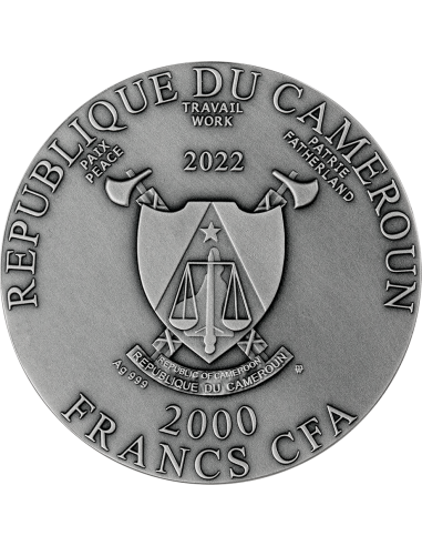 LILITH 2 Oz Silver Coin 2000 Francs Cameroon 2022