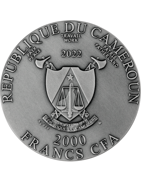 LILITH 2 Oz Silver Coin 2000 Francs Cameroon 2022