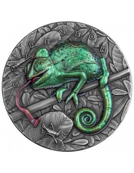CHAMELEON Amazing Animals 3 Oz Silver Coin 7$ Niue 2021 - Coins & More - Niue