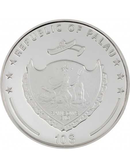 THE LOTUS High Relief Flowers and Leaves 2 OzSilver Coin 10$ Palau 2022 - Coins & More - Palau