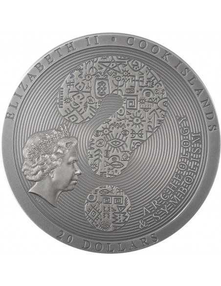 TUTANKHAMUN'S TOMB Colorized Archeology & Symbolism 3 Oz Silver Coin 20$ Cook Islands 2022