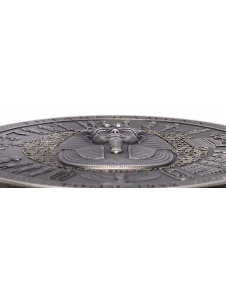 TUTANKHAMUN'S TOMB Antiqued Archeology & Symbolism 3 Oz Silver Coin 20$ Cook Islands 2022 - Coins & More - Cook Islands