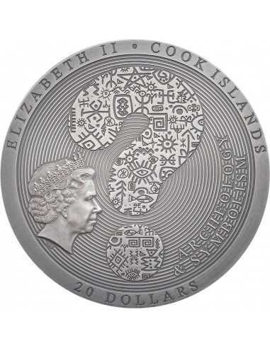 TUTANKHAMUN'S TOMB Antiqued Archeology & Symbolism 3 Oz Silver Coin 20$ Cook Islands 2022 - Coins & More - Cook Islands