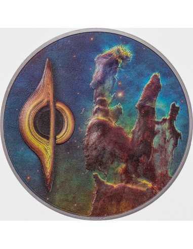PILLARS OF CREATION & BLACK HOLE Space Final Frontier 3 Oz Silver Coin 20$ Palau 2022 - Coins & More - Palau