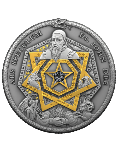 DR JOHN DEE ARS SPECULUM Alchemist 2 Oz Silver Coin 5$ Niue 2022