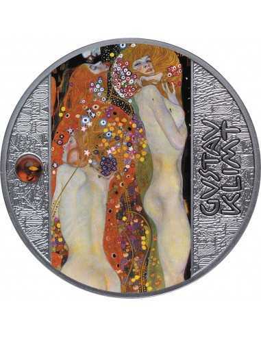 WATER SNAKES Gustav Klimt Silver Coin 500 Francs Cameroon 2022 - Coins & More - Monedas en forma de Tablas