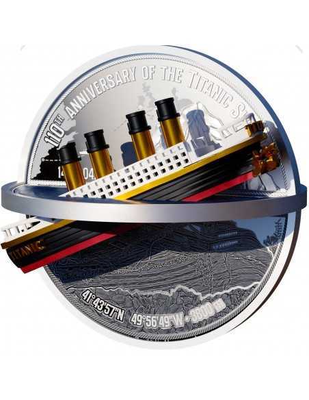 TITANIC A LEGENDARY CATASTROPHE 2 Oz 3D Silver Coin 5$ Niue 2022 - Coins & More - Niue