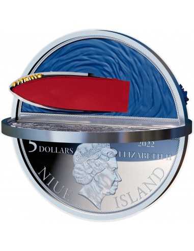 TITANIC A LEGENDARY CATASTROPHE 2 Oz 3D Silver Coin 5$ Niue 2022 - Coins & More - Niue