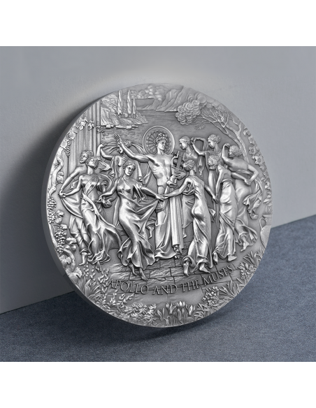 APOLLO AND THE MUSES Celestial Beauty 5 Oz Silver Coin 5000 Francs Cameroon 2022 - Coins & More - Kamerun