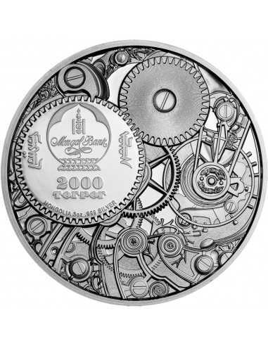 MECHANICAL LADYBUG Clockwork Evolution 3 Oz Silver Coin 2000 Togrog Mongolia 2021 - Coins & More - Mongolia
