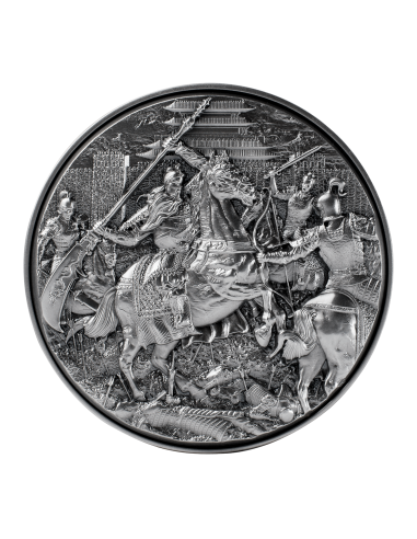 GUAN YU CROSSES 5 PASSES AND SLAYS 6 GENERALS 2 Oz Silver Coin 10000 CFA Francs Cameroon 2022 - Coins & More - Kamerun